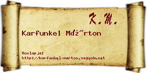 Karfunkel Márton névjegykártya